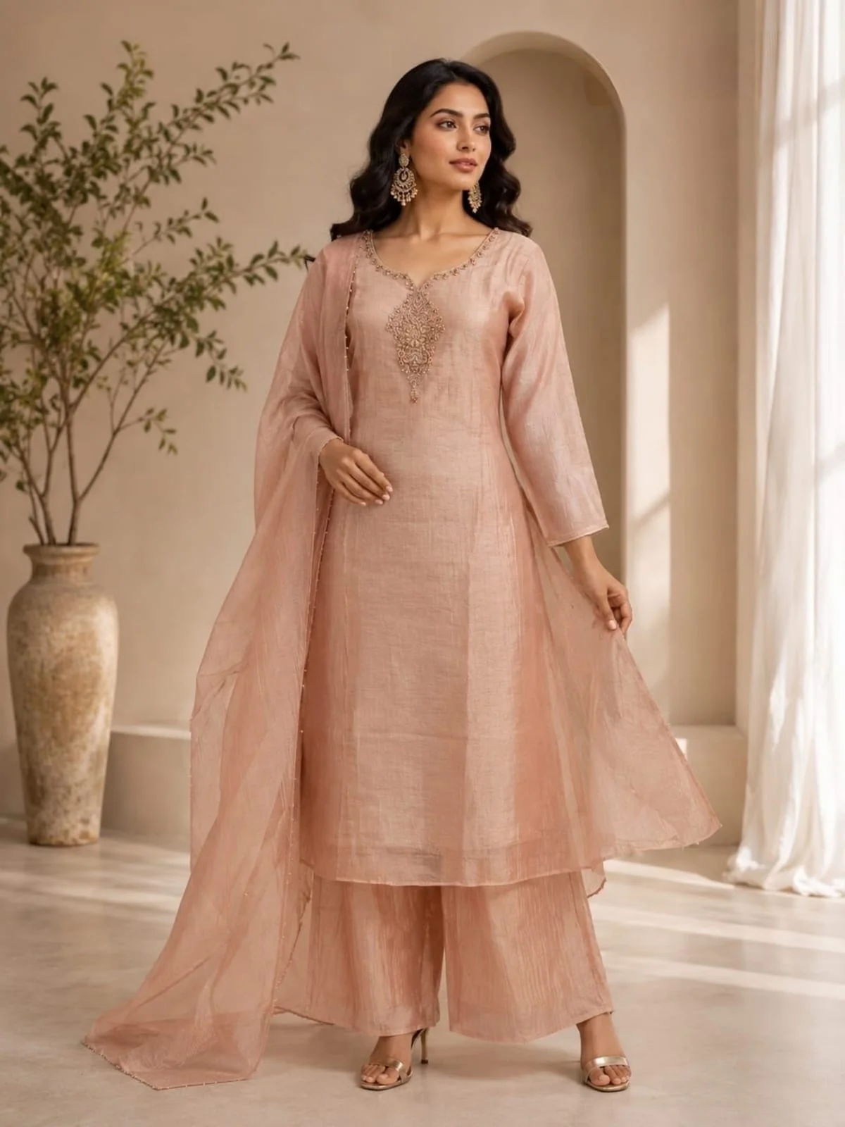 Organza Anarkali Suit Set for Women | Femmeera detail view 2