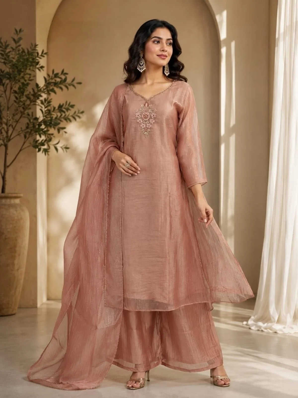 Organza Anarkali Suit Set for Women | Femmeera detail view 4
